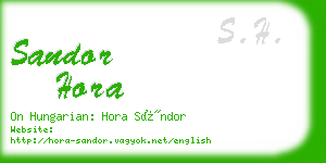 sandor hora business card